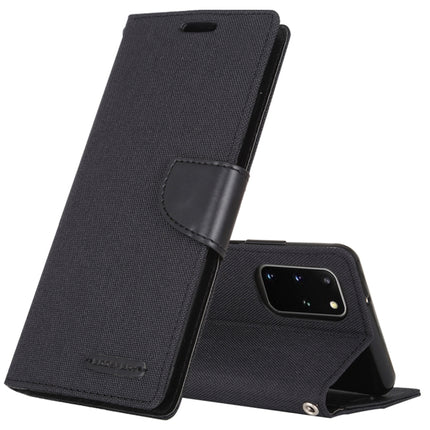GOOSPERY CANVAS DIARY For Galaxy S20+ Canvas Texture Horizontal Flip PU Leather Case, with Holder & Card Slots & Wallet (Black)-garmade.com