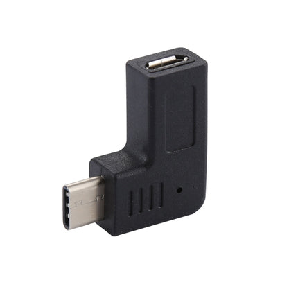 Micro USB Female to USB-C / Type-C Male Elbow Adapter Converter, For Samsung, Huawei, Xiaomi, HTC, Meizu, Sony and other Smartphones-garmade.com