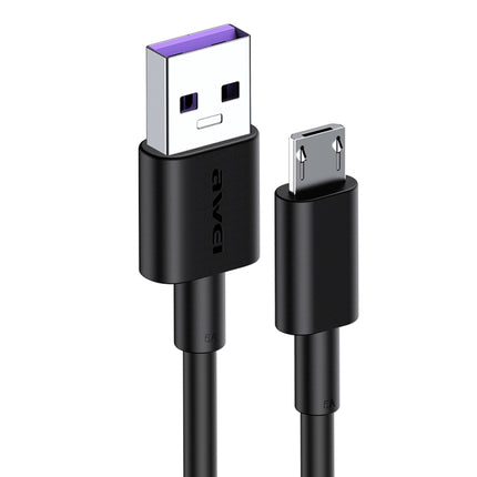 awei CL-77M 5A USB to Micro USB Interface Smart Fast Charge TPE Data Cable, Cable Length: 1m (Black)-garmade.com