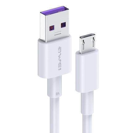 awei CL-77M 5A USB to Micro USB Interface Smart Fast Charge TPE Data Cable, Cable Length: 1m (White)-garmade.com
