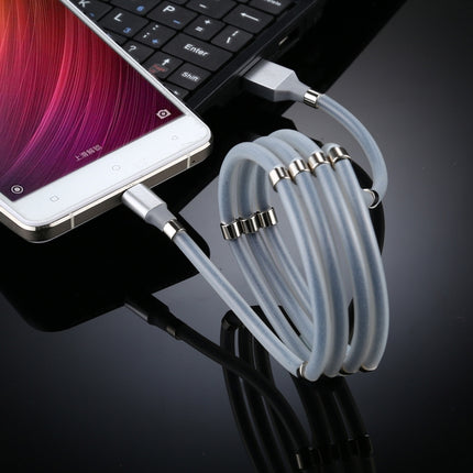 USB to Micro USB Luminous Magnetic Attraction Data Cable, Length: 1m (Grey)-garmade.com