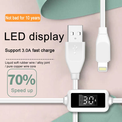 USB to Micro Charging Cable with LED Display Screen-garmade.com