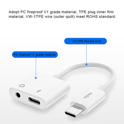 TOTUDESIGN Glory Series EAUA-014 USB-C / Type-C to USB-C / Type-C + 3.5mm Jack Charge Audio Adapter Cable, Support PD Fast Charging & Fully Compatible-garmade.com