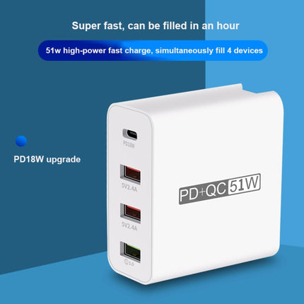 WLX-A6 4 Ports Quick Charging USB Travel Charger Power Adapter, UK Plug-garmade.com