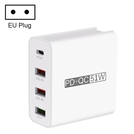 WLX-A6 4 Ports Quick Charging USB Travel Charger Power Adapter, EU Plug-garmade.com