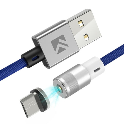 FLOVEME 1m 2A Output 360 Degrees Casual USB to Micro USB Magnetic Charging Cable, Built-in Blue LED Indicator(Blue)-garmade.com