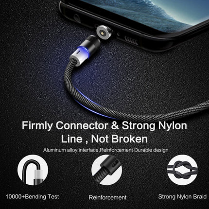 FLOVEME 1m 2A Output 360 Degrees Casual USB to USB-C / Type-C Magnetic Charging Cable, Built-in Blue LED Indicator(Blue)-garmade.com