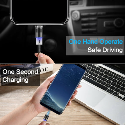 FLOVEME 1m 2A Output 360 Degrees Casual USB to USB-C / Type-C Magnetic Charging Cable, Built-in Blue LED Indicator(Blue)-garmade.com