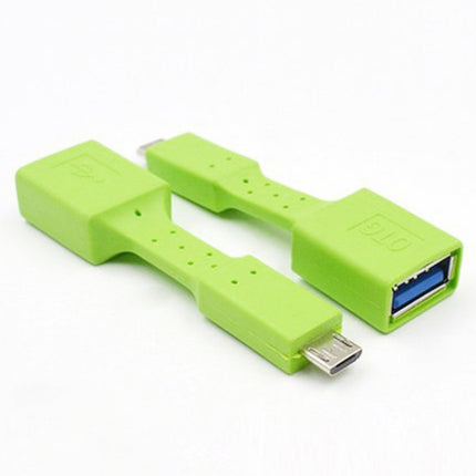 5 PCS Micro USB Male to USB 3.0 Female OTG Adapter (Green)-garmade.com
