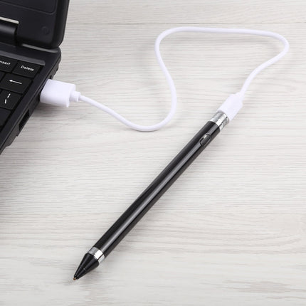 Short Universal Rechargeable Capacitive Touch Screen Stylus Pen with 2.3mm Superfine Metal Nib, For iPhone, iPad, Samsung, and Other Capacitive Touch Screen Smartphones or Tablet PC(Black)-garmade.com