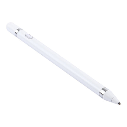 Short Universal Rechargeable Capacitive Touch Screen Stylus Pen with 2.3mm Superfine Metal Nib, For iPhone, iPad, Samsung, and Other Capacitive Touch Screen Smartphones or Tablet PC(White)-garmade.com
