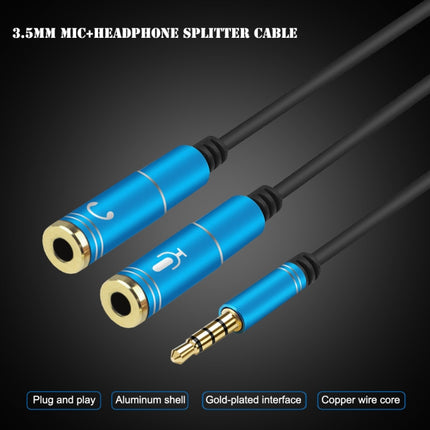 2 in 1 3.5mm Male to Double 3.5mm Female TPE High-elastic Audio Cable Splitter, Cable Length: 32cm(Black)-garmade.com