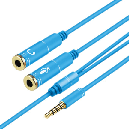 2 in 1 3.5mm Male to Double 3.5mm Female TPE High-elastic Audio Cable Splitter, Cable Length: 32cm(Blue)-garmade.com
