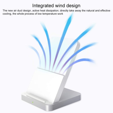 Original Xiaomi 30W Qi Vertical Wireless Charger, Built-in Silent Fan(White)-garmade.com