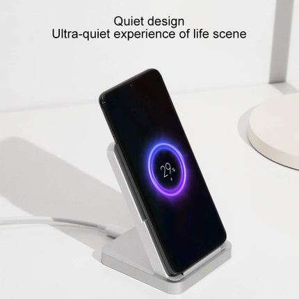 Original Xiaomi 30W Qi Vertical Wireless Charger, Built-in Silent Fan(White)-garmade.com