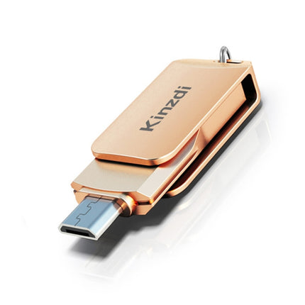 Kinzdi 128GB USB + Type-C Interface Metal Twister Flash Disk V8 (Rose Gold)-garmade.com