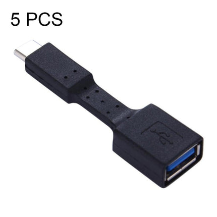 5 PCS USB-C / Type-C Male to USB 3.0 Female OTG Adapter (Black)-garmade.com