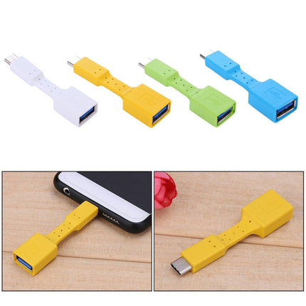 5 PCS USB-C / Type-C Male to USB 3.0 Female OTG Adapter (Yellow)-garmade.com