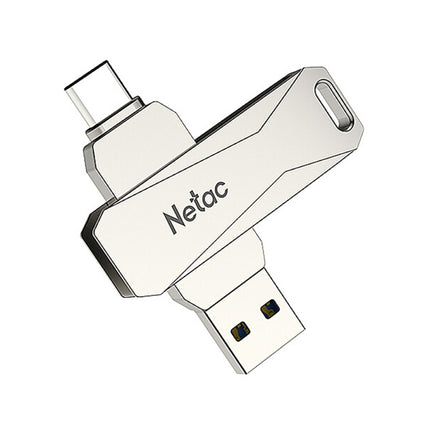Netac U782C 32GB USB-C / Type-C + USB 3.0 360 Degrees Rotation Zinc Alloy Flash Drive OTG U Disk-garmade.com