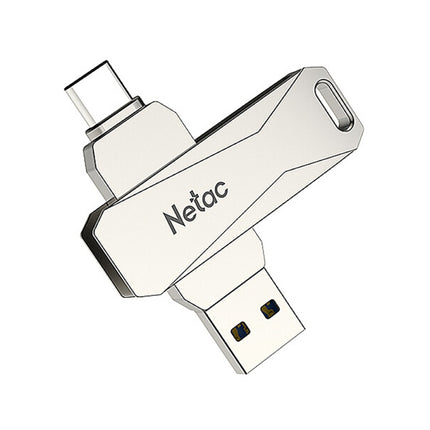 Netac U782C 64GB USB-C / Type-C + USB 3.0 360 Degrees Rotation Zinc Alloy Flash Drive OTG U Disk-garmade.com