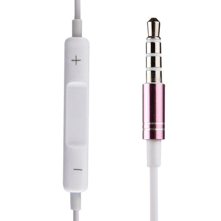 White Wire Body 3.5mm In-Ear Earphone with Line Control & Mic(Purple)-garmade.com