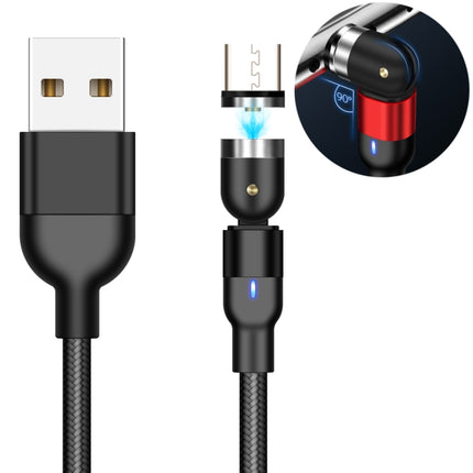 1m 2A Output USB to Micro USB Nylon Braided Rotate Magnetic Charging Cable(Black)-garmade.com