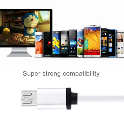 1M 3A Micro USB to USB Data Sync Charging Cable , For Samsung, HTC, Sony, Huawei, Xiaomi, Meizu and other Android Devices with Micro USB Port, Diameter: 4 cm(White)-garmade.com