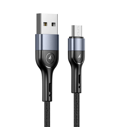 USAMS US-SJ450 U55 2A Micro USB Aluminum Alloy Weave Charging Cable, Length:1m(Black)-garmade.com