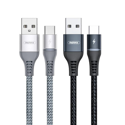 REMAX RC-152A 1m 2.4A USB to USB-C / Type-C Colorful Breathing Data Cable (Black)-garmade.com