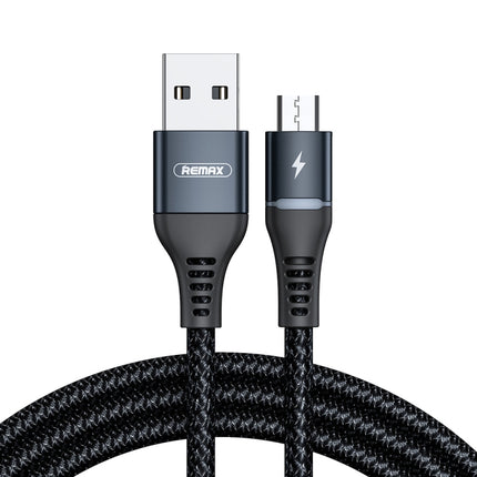 REMAX RC-152M 1m 2.4A USB to Micro USB Colorful Breathing Data Cable (Black)-garmade.com