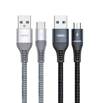 REMAX RC-152M 1m 2.4A USB to Micro USB Colorful Breathing Data Cable (Black)-garmade.com