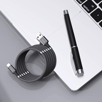 ROCK 2A Type-C / USB-C Silicone Magnetic Charging Data Cable, Length: 1.8m (White)-garmade.com