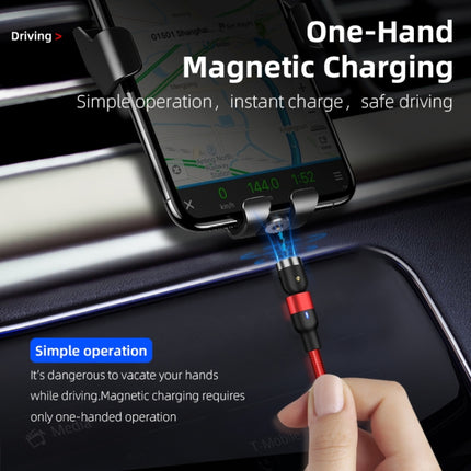 2m 2A Output USB to USB-C / Type-C Nylon Braided Rotate Magnetic Charging Cable(Black)-garmade.com