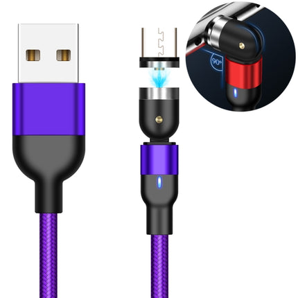 2m 2A Output USB to Micro USB Nylon Braided Rotate Magnetic Charging Cable(Purple)-garmade.com