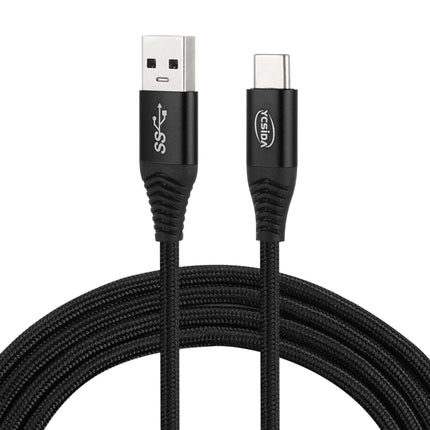 1.2m Nylon Braided Cord USB to Type-C Data Sync Charge Cable with 110 Copper Wires, Support Fast Charging(Black)-garmade.com