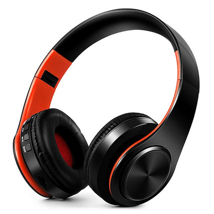 LPT660 Wireless Folding Sports Stereo Music Bluetooth Phones Earphones Support TF Card (Orange)-garmade.com