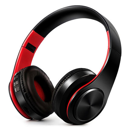 LPT660 Wireless Folding Sports Stereo Music Bluetooth Phones Earphones Support TF Card (Red)-garmade.com