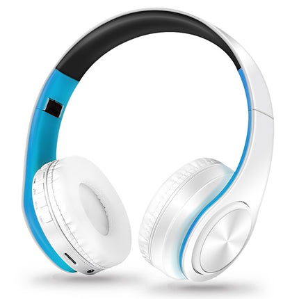 LPT660 Wireless Folding Sports Stereo Music Bluetooth Phones Earphones Support TF Card (Blue)-garmade.com