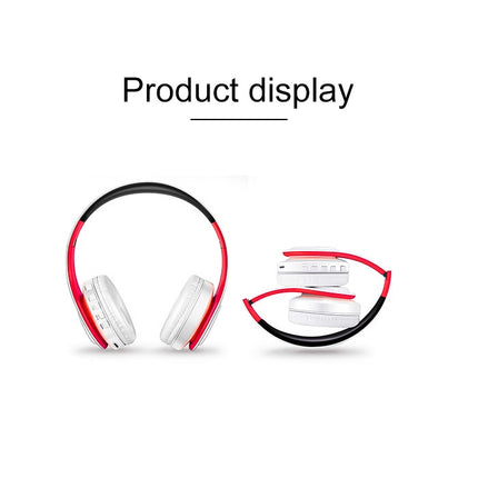 LPT660 Wireless Folding Sports Stereo Music Bluetooth Phones Earphones Support TF Card (Red)-garmade.com