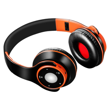 SG-8 Bluetooth 4.0 + EDR Headphones Wireless Over-ear TF Card FM Radio Stereo Music Headset with Mic (Orange)-garmade.com