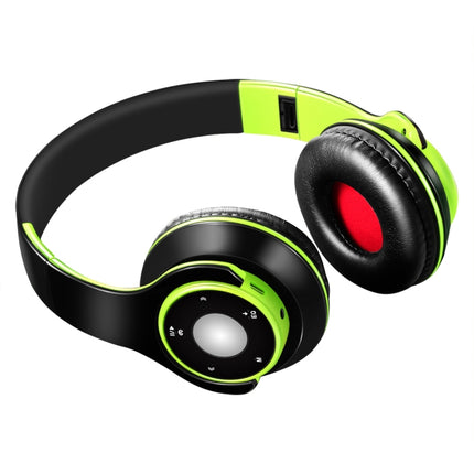 SG-8 Bluetooth 4.0 + EDR Headphones Wireless Over-ear TF Card FM Radio Stereo Music Headset with Mic (Green)-garmade.com