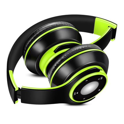 SG-8 Bluetooth 4.0 + EDR Headphones Wireless Over-ear TF Card FM Radio Stereo Music Headset with Mic (Green)-garmade.com