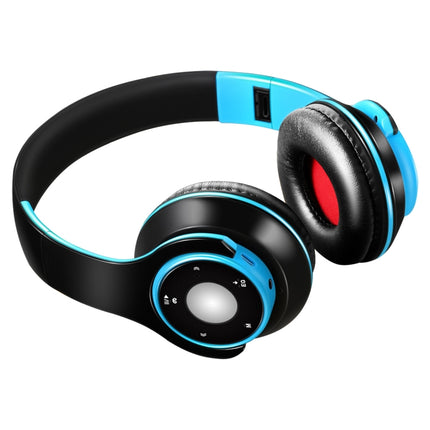 SG-8 Bluetooth 4.0 + EDR Headphones Wireless Over-ear TF Card FM Radio Stereo Music Headset with Mic (Blue)-garmade.com