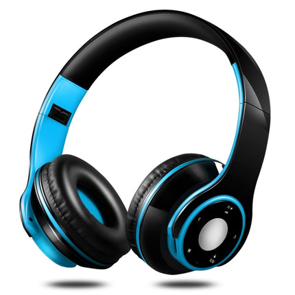 SG-8 Bluetooth 4.0 + EDR Headphones Wireless Over-ear TF Card FM Radio Stereo Music Headset with Mic (Blue)-garmade.com