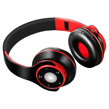 SG-8 Bluetooth 4.0 + EDR Headphones Wireless Over-ear TF Card FM Radio Stereo Music Headset with Mic (Red)-garmade.com