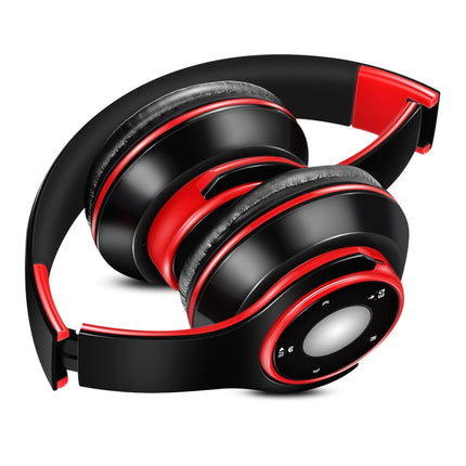SG-8 Bluetooth 4.0 + EDR Headphones Wireless Over-ear TF Card FM Radio Stereo Music Headset with Mic (Red)-garmade.com