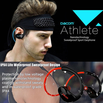Dacom Athlete Sport Running Bluetooth Earphone Stereo Audio Headset with Mic(Red)-garmade.com