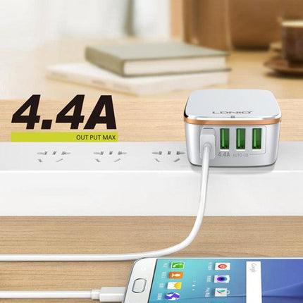 LDNIO A4404 4.4A 4 x USB Ports Smart Travel Charger, EU Plug-garmade.com