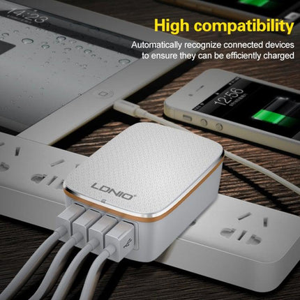 LDNIO A4404 4.4A 4 x USB Ports Smart Travel Charger, EU Plug-garmade.com