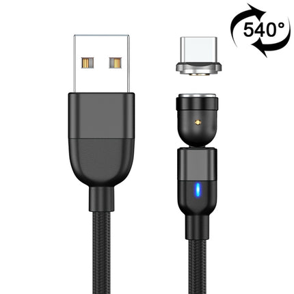 1m 3A Output USB to USB-C / Type-C 540 Degree Rotating Magnetic Data Sync Charging Cable (Black)-garmade.com